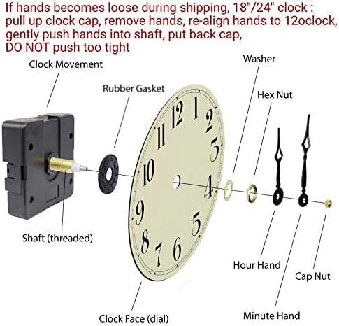 Oldtown Farmhouse Metal & Solid Wood Noiseless Wall Clock (Whitewash, 18-inch)
