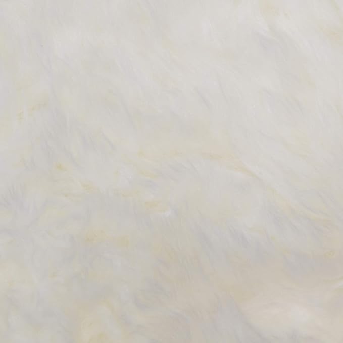 Silky Soft Faux Fur Rug, 2 ft. x 4 ft. White Fluffy Rug, Made in France, Sheepskin Area Rug, Shaggy Rug for Living Room, Bedroom, Kid's Room, or Nursery, Home Décor Accent with Non-Slip Backing