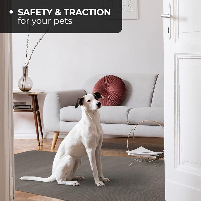 House, Home and More Skid-Resistant Carpet Indoor Area Rug Floor Mat - Gray - 5 Ft X 7 Ft - Non Slip Rubber Backing, Stain Resistant, Dog Friendly, Living Room Bedroom Kitchen Entryway
