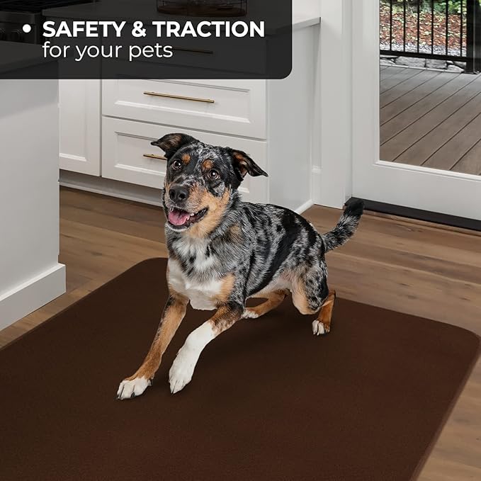 House, Home and More Skid-Resistant Carpet Indoor Area Rug Floor Mat - Chocolate Brown - 2 Ft X 3 Ft - Non Slip Rubber Backing, Stain Resistant, Dog Friendly, Living Room Bedroom Kitchen Entryway