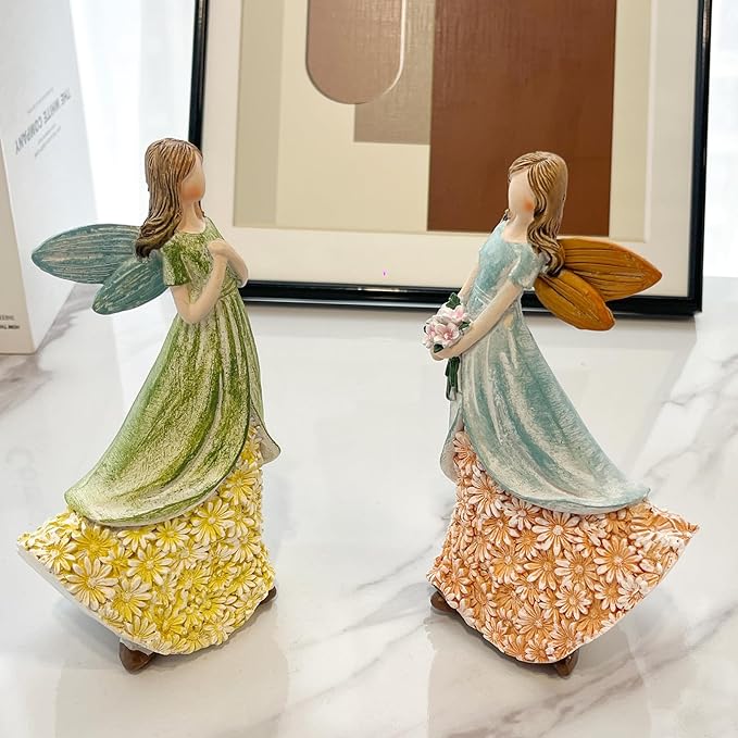 Sunflower Angel Figurines Home Decor, Encouragement Anniversary Retirement Gift for Woman, Memorial Bereavement Sympathy Gifts Idea