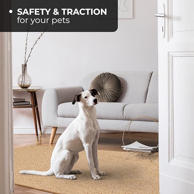House, Home and More Skid-Resistant Carpet Indoor Area Rug Floor Mat - Praline Brown - 8 Ft X 8 Ft - Non Slip Rubber Backing, Stain Resistant, Dog Friendly, Living Room Bedroom Kitchen Entryway