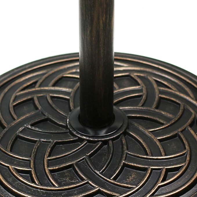 Orgrimmar Umbrella Base 26.5lbs Outdoor Living Heavy Duty Round Antiqued Patio Market Umbrella Base