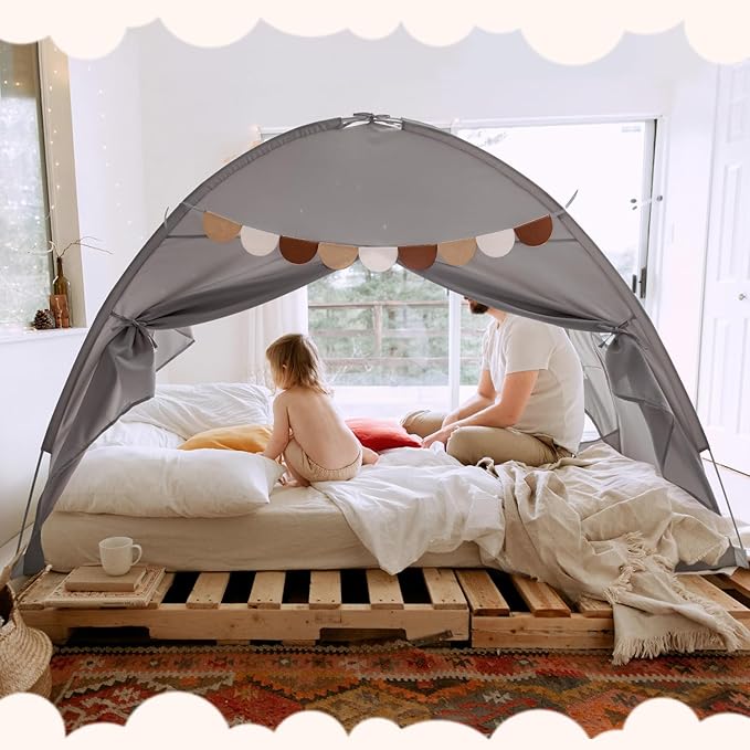 Sherilyn Bed Tent Bed Canopy Bunk Twin Size for Kids, Kids Tent Floor Indoor Privacy Sleeping Tents Dream Tents Indoor Drafty Room, Twin Bed Tents Blackout Space on Bed Tents Canopy Tents