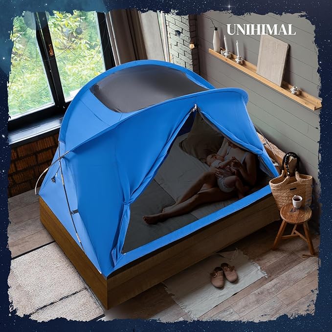 Bed Tent Canopy Twin, Blackout Portable Sleep Tent Easy Setup, Breathable Mesh, Privacy Curtains for Adults, Ideal for Indoor