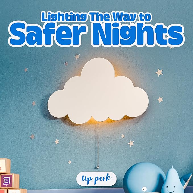 Cloud Light - Floating Cloud Wall Lamps for Nursery & Kids' Bedrooms | Battery-operated Hanging Night Lights