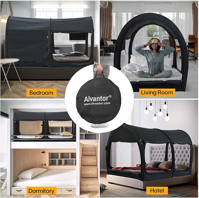 LEEDOR Bed Tent Dream Tents Bed Canopy Shelter Cabin Indoor Privacy Warm Breathable Pop Up Twin/Full/Queen for Kids and Adult Patent Pending(Mattress Not Included)