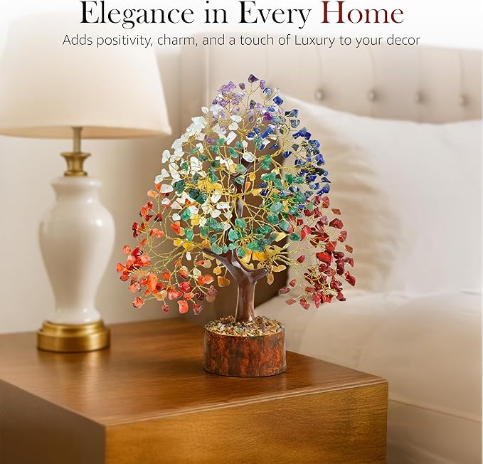 The Original 7 Chakra Crystal Tree Birthday Gifts for Women, Healing Crystal Tree of Life Sister birthday gifts Room & Home Decor Gift for Mom Her Positive Energy New House Warming Gift Women unique