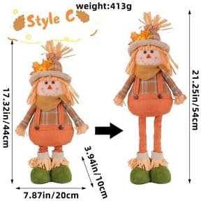 Extension-Type Scarecrow Doll for Fall Decor, Fall Gnomes,Thanksgiving Harvest Decorations, Expandable Garden Gnomes, Indoor Outdoor (Style D(Girl))