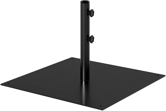 Sundale Outdoor Umbrella Base 40lbs with Stainless Steel Umbrella Tube, Heavy Duty Square Steel Umbrella Stand, Black