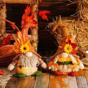Extension-Type Scarecrow Doll for Fall Decor, Fall Gnomes,Thanksgiving Harvest Decorations, Expandable Garden Gnomes, Indoor Outdoor (Style D(Girl))