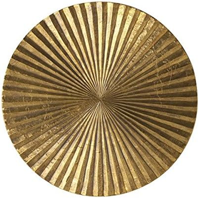 Decorlives Round Sunburst Metal Wall Art | Modern Metal Wall Hanging Décor Sculpture for Living Room Bedroom Home Office (Bright Gold | Set 6-2 Large(24") + 2 Medium(18") + 2 Small(9") Circles)