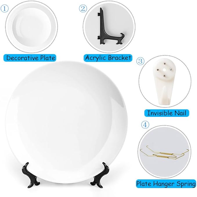 Lina Cavalieri Plate, Wall Decorative Plate, Mysterious Face Plate Wall Hanging Decoration,Including Bracket and Special Spring Hook, 10inch, Style8