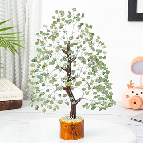 Green Jade Crystals Tree of Life Decor for Shelf Healing Crystals Spiritual Gift Sage Green Office & Room Decor House Warming Gifts New Home Decor Feng Shui Birthday Gifts for Women & Men