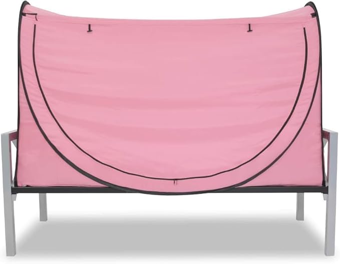 Privacy Pop up Eclipse Bed Tent Bed Drapes (Pink, Queen)