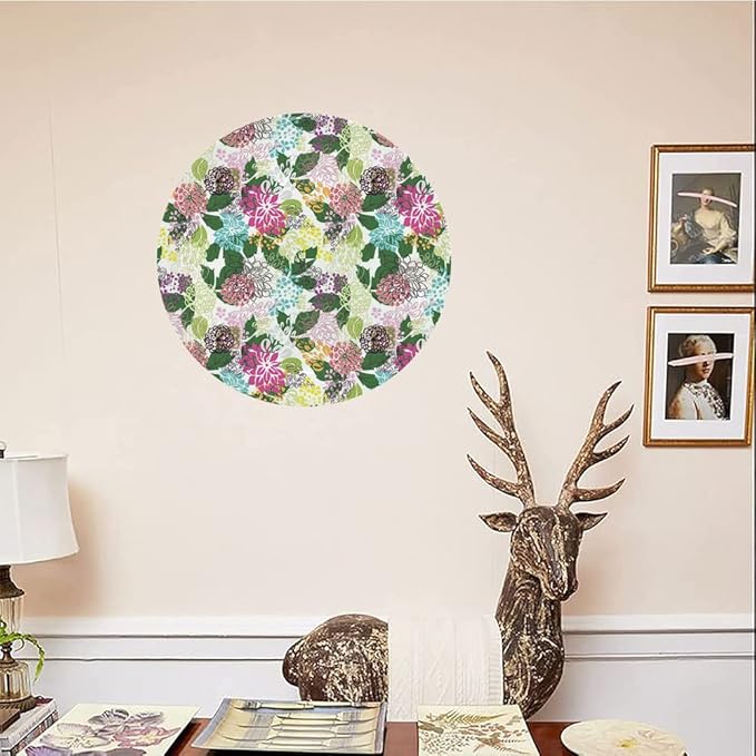 Decorative Plates, Floral Print Ornament, Vibrant Flower Bouquet Botanical Beauty Artistic, 7 Inch, Kitchen Wall Decor, Multicolor