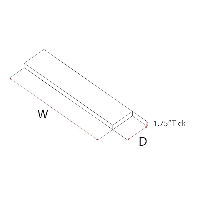URBANDI, Rustic Floating Shelves, Set of 2, Hidden Bracket, Solid Wood, Heavy Duty, Wall Mounted Shelves, (Brown, 48Wx8D)