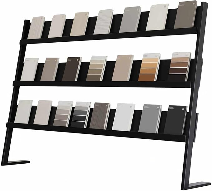 Floor Tile Display Stand, 3 Tier Standing Ceramic Tile Sample Display Rack, Sample Storage Rack, Show Shelf Holder, for Commercial Exhibition(60cm/23.6in)