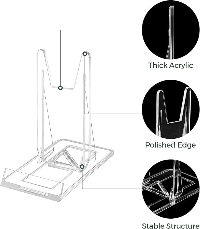 30 Pack Acrylic Book Display Stand - Adjustable Clear Easel Holder Display Collector Stand for Comic Books, CD DVD, Plates, Magazines, Postcard, Artworks, Collectibles & Home Office Decor