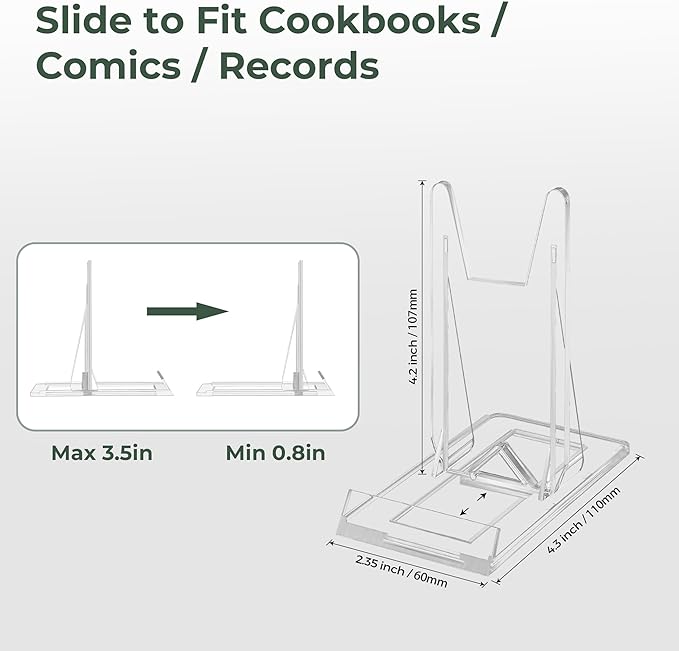 30 Pack Acrylic Book Display Stand - Adjustable Clear Easel Holder Display Collector Stand for Comic Books, CD DVD, Plates, Magazines, Postcard, Artworks, Collectibles & Home Office Decor