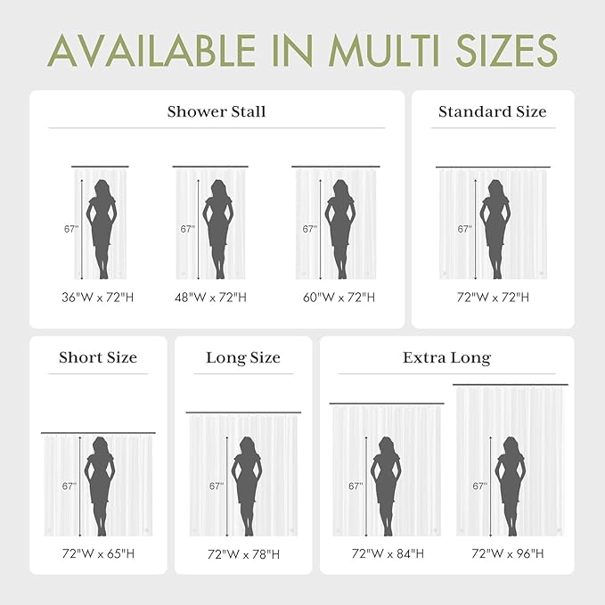 AmazerBath Camper Shower Curtain Liner 60x64, Clear Shower Curtain Liner, Waterproof Plastic Shower Liner, Cute Lightweight PEVA Shower Curtain with 3 Magnets and 10 Rustproof Metal Grommets