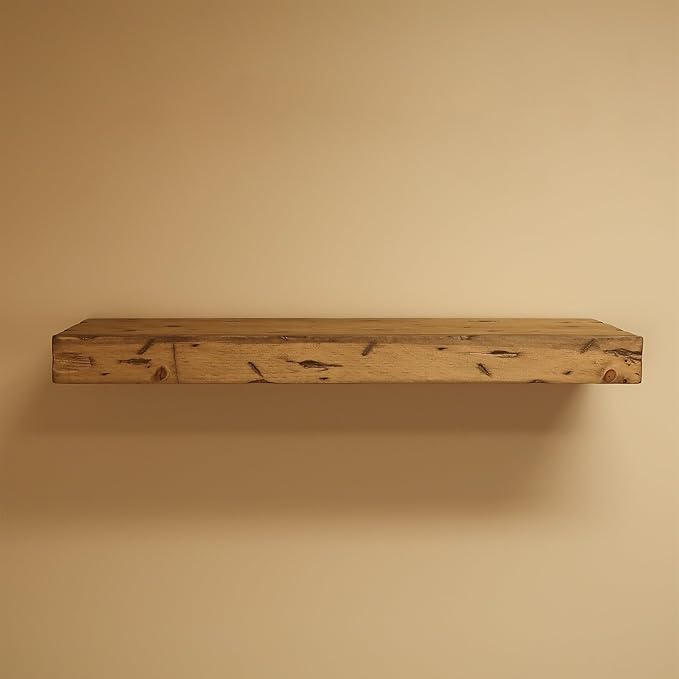 Urbandi Rustic Distressed Floating Shelves, Set of 2, Handmade Out of Pine Wood, 3 Inch Thick, Made in USA (Aged Oak, 36Lx3Hx8D)