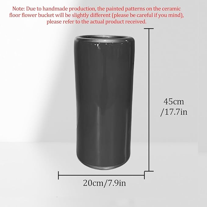 Ceramic Umbrella Stand Umbrella Holder for Entryway Hand-Made Umbrella Stand Barrels Umbrella Holder Cane Floor Standing Vase Ceramic Storage Bucket for Home Office Entrance Indoor.(F)