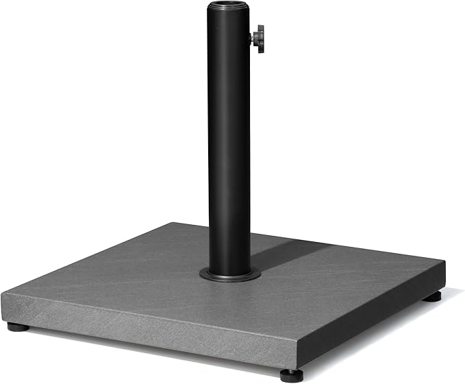 Patio Umbrella Base, 40lbs Outdoor Heavy Duty Square Concrete Stand Market Umbrella, Grey