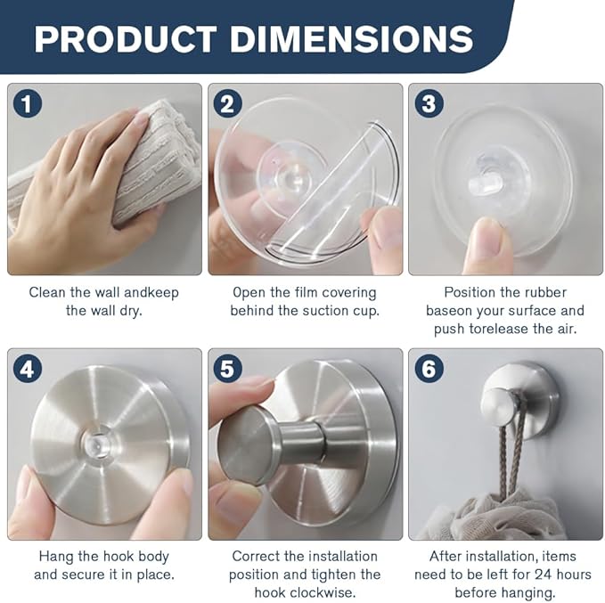 2026 Upgraded Suction Cup Hooks for Door Wreaths, Removable No Drill Wreath Hangers for Front Door, Reusable Hooks Holder for Glass Window Towel Shower Bathroom Kitchen (1, Black)