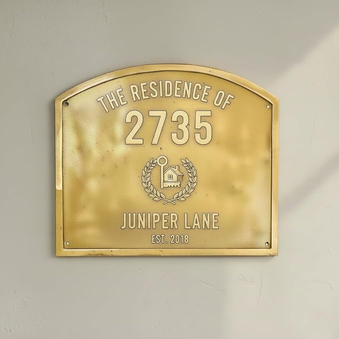 Personalized Plaque | Custom Engraved Wall Plate | Antique Style Name Plate for Home, Office, Shop, Memorial & Decor | Premium Quality Sign (Durable & Elegant) (Brass Plaques, 10"x8"inches)