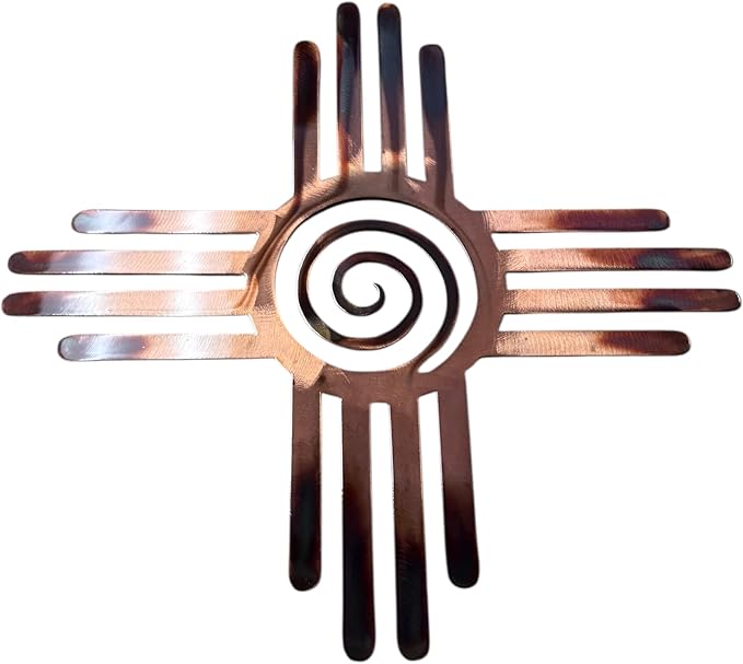 HGartworks Southwestern Zia with Spiral Swirl Center Metal Wall Art Décor 14" 18", 20", 24" 30" or 44" (44")