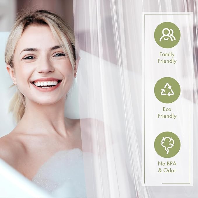 AmazerBath Long Shower Curtain Liner with 3 Magnets, 72x90 Clear Shower Curtain Liner Tall, Waterproof Plastic Shower Liner, Lightweight PEVA Shower Curtain with 12 Rustproof Metal Grommets