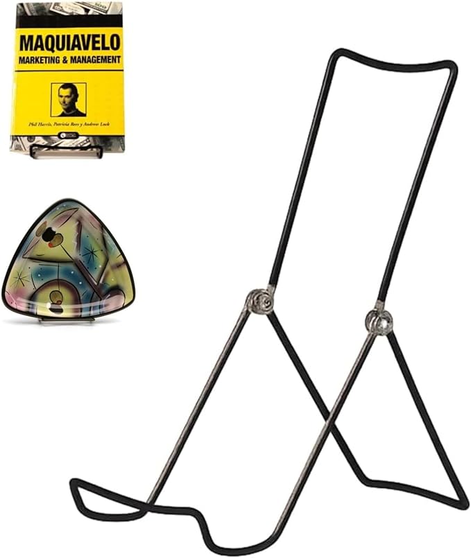 KINGDOM SOLUTIONS MADE IN USA 36-Pack Adjustable Black Metal Easels - Book Stand - Sturdy Plate Stand for Art, Pictures, Books, Frames - Unique on the Market