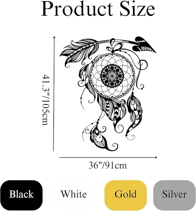 Metal Wall Art Dream Catcher Decor, Dream Catcher Wall Decor Large, Boho Wall Decor, Boho Dream Catcher, Dream Catcher Design, Metal Wall Decor, Interior Decor (White, 18.5"x22"/47x55cm)
