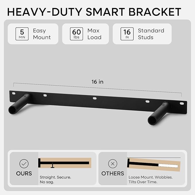 Homeforia 24 inch Golden Oak Floating Shelf, High End Solid Real Wood 24inch Small Floating Shelves for Wall Mounted, Oak Wooden 24in Floating Shelves, Heavy Duty Bracket, 24 X 6.5 X 1.75 in, Set of 2