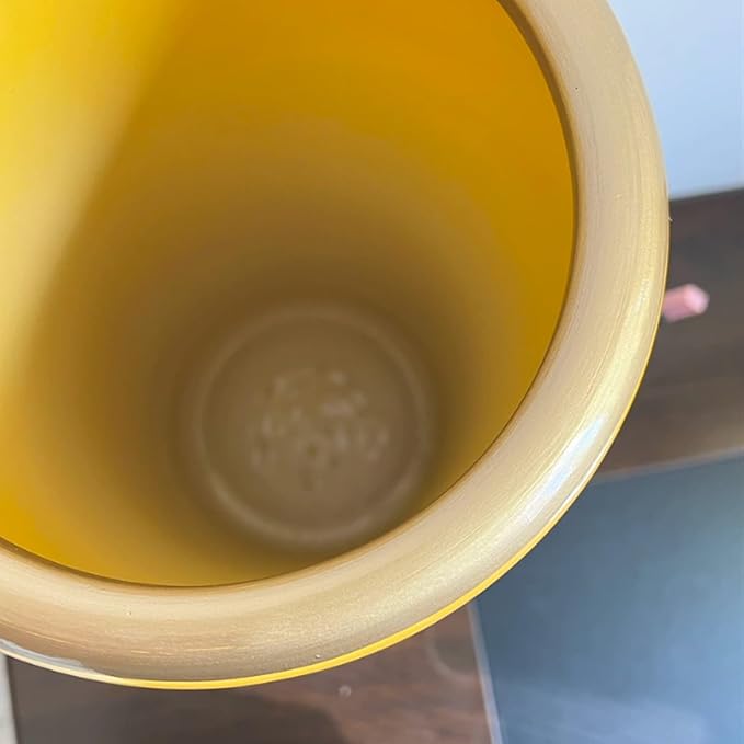 Ceramic Umbrella Stand Umbrella Holder for Entryway Hand-Made Umbrella Stand Barrels Umbrella Holder Cane Floor Standing Vase Ceramic Storage Bucket for Home Office Entrance Indoor.(Yellow 202)