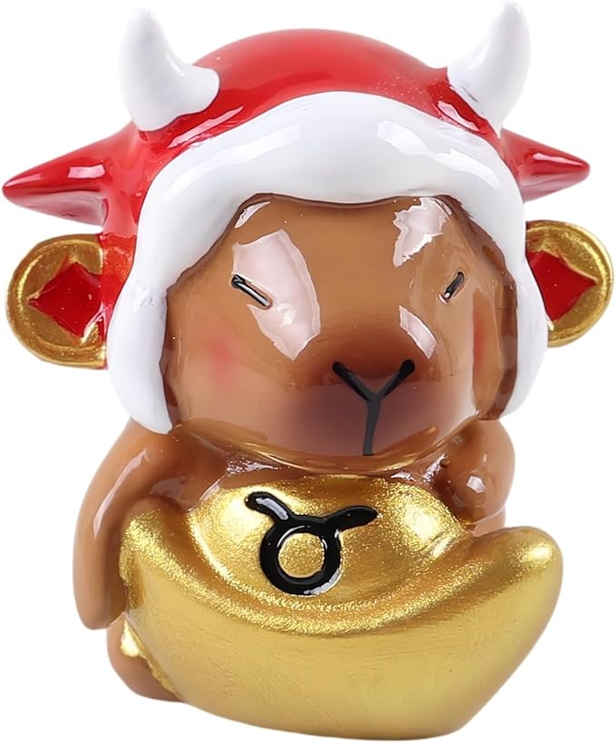 Capybara Zodiac Figurine, Taurus Animal Theme Desk Decor, Resin Collectible (Taurus)