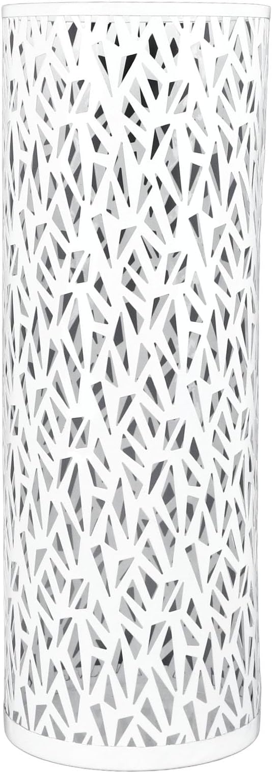 Umbrella Stand Umbrella Holder for Entryway,Umbrella Stand Rack,Metal Hollowed Freestanding Round Umbrella Holder Organizer Bin,Umbrella Rack Organizer Freestanding for Home Hotel Office(Large-White)
