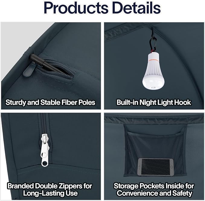 LEEDOR Bed Tent Dream Tents Bed Canopy Shelter Cabin Indoor Privacy Warm Breathable Pop Up Twin/Full/Queen for Kids and Adult Patent Pending(Mattress Not Included)