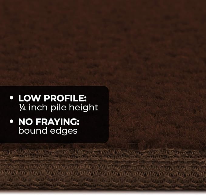 House, Home and More Skid-Resistant Carpet Indoor Area Rug Floor Mat - Chocolate Brown - 3 Ft X 3 Ft - Non Slip Rubber Backing, Stain Resistant, Dog Friendly, Living Room Bedroom Kitchen Entryway