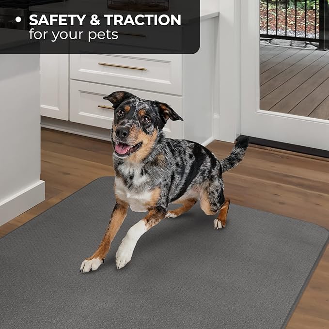 House, Home and More Skid-Resistant Carpet Indoor Area Rug Floor Mat - Gray - 3 Ft X 3 Ft - Non Slip Rubber Backing, Stain Resistant, Dog Friendly, Living Room Bedroom Kitchen Entryway
