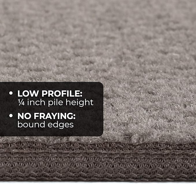House, Home and More Skid-Resistant Carpet Indoor Area Rug Floor Mat - Gray - 4 Ft X 4 Ft - Non Slip Rubber Backing, Stain Resistant, Dog Friendly, Living Room Bedroom Kitchen Entryway