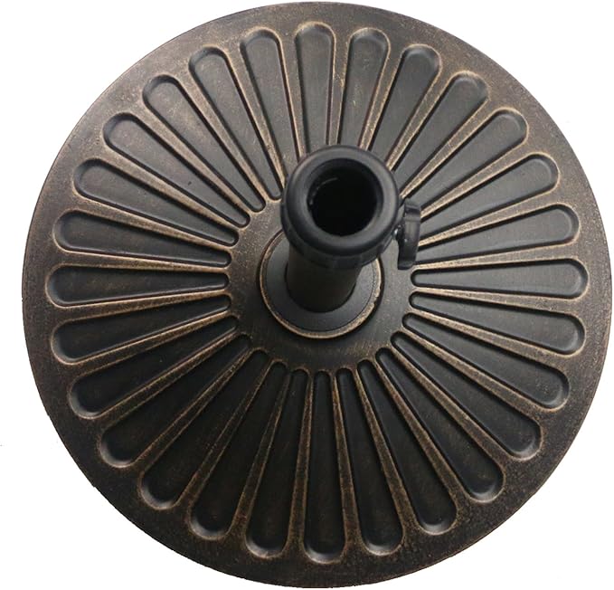 Sunnyglade 18" 26.5-lbs Outdoor Living Heavy Duty Round Antiqued Patio Umbrella Base (26.5LB)