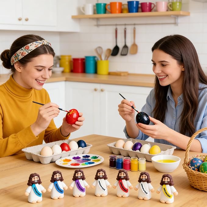 36 Pack Little Jesus Figurines in Bulk, Mini Jesus Loves You Figures, Small Jesus Figurines, Tiny Jesus Figures for Church Christmas Party Favors Religious Easter Gifts for Egg Stuffers