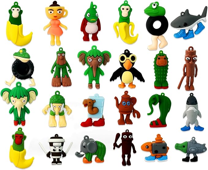 24PCS Tralalero Tralala Toys, Tung Tung Sahur & More – Mini Collectible Brainrot Toys for Desk Decor, BRR BRR Patapim,Meme Shark Collectible Animals Figurine Doll (24Pcs)