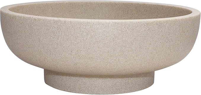 Large Decorative Bowl, Fruit Bowl for Kitchen Counter, Modern Resin Bowl for Home Decor, Key Holder for Entry Table, Sand Beige