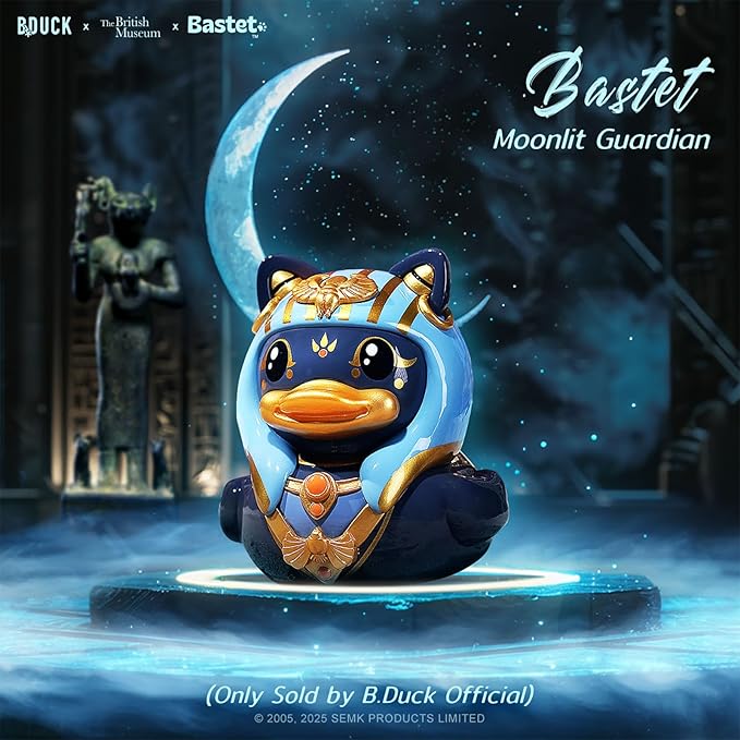 B.Duck x British Museum Blind Box, Egyptian God Collectible Duck Figurines Series,Home Decorations, Holiday Birthday Gifts (B.Duck x Bastet Series, Whole Set (6 Item))