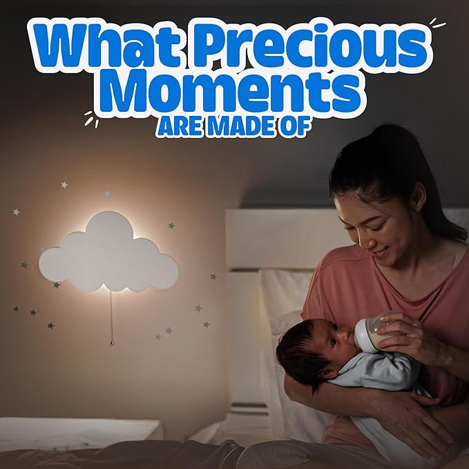 Cloud Light - Floating Cloud Wall Lamps for Nursery & Kids' Bedrooms | Battery-operated Hanging Night Lights