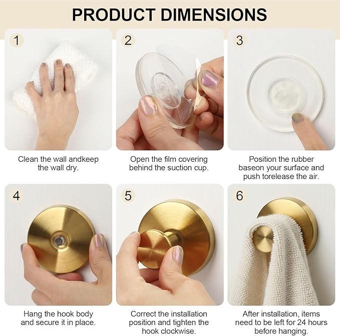 Wreath Hanger for Front Door, Heavy Duty Wreath Hangers for Front Door & Glass Window, Upgrade Suction Cup Hooks for Shower,Christmas Thanksgiving Halloween Easter Valentine (Gold, 4p)