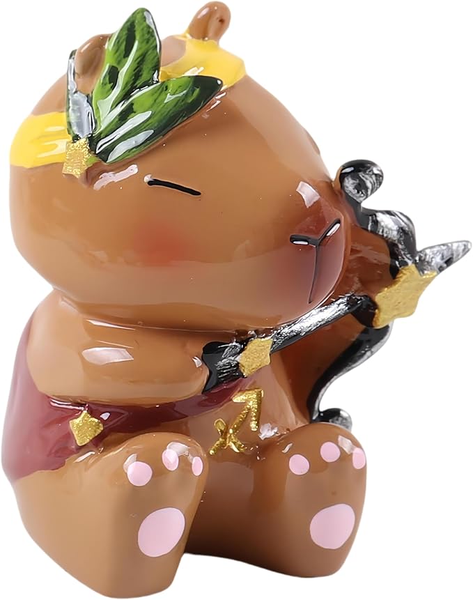 Capybara Zodiac Figurine, Sagittarius Animal Theme Desk Decor, Resin Collectible(Sagittarius)